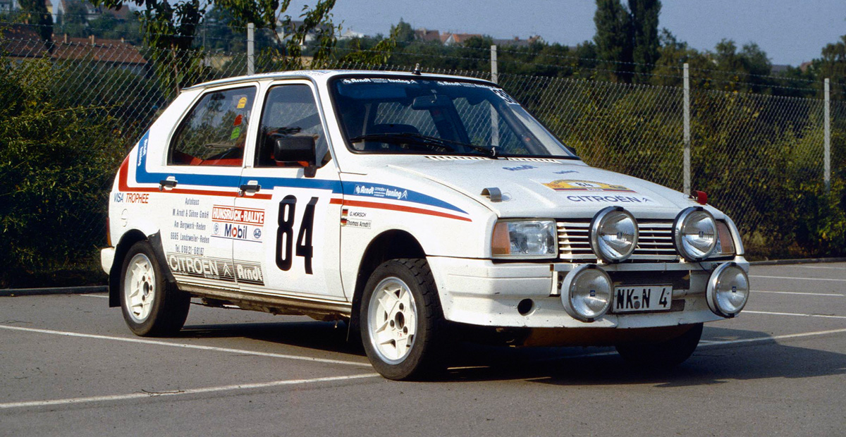 Citroën Visa Trophée Arndt tuning Rallyefahrzeug mit Startnummer 84