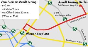 Anfahrt Skizze zu Arndt tuning Berlin GmbH