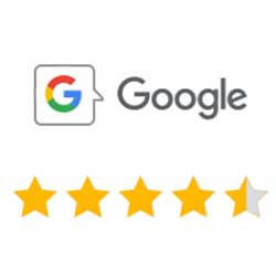 Google Logo mit Bewertungssternen