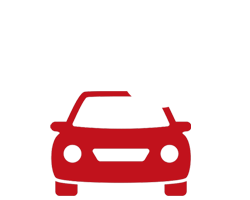 Autoankauf-Symbol mit rotem Auto und Euro-Zeichen – Fahrzeugverkauf und Bewertung