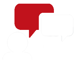 Beratung-Symbol mit zwei Personen und Sprechblasen – Kundenberatung und Service