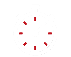 Stoppuhr-Symbol mit roten Markierungen – Zeitmanagement und Effizienz