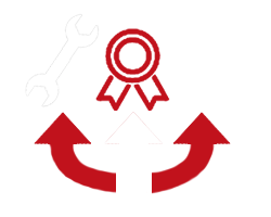 Vermittlungsservice-Symbol mit Schraubenschlüssel, Siegel und Euro-Zeichen